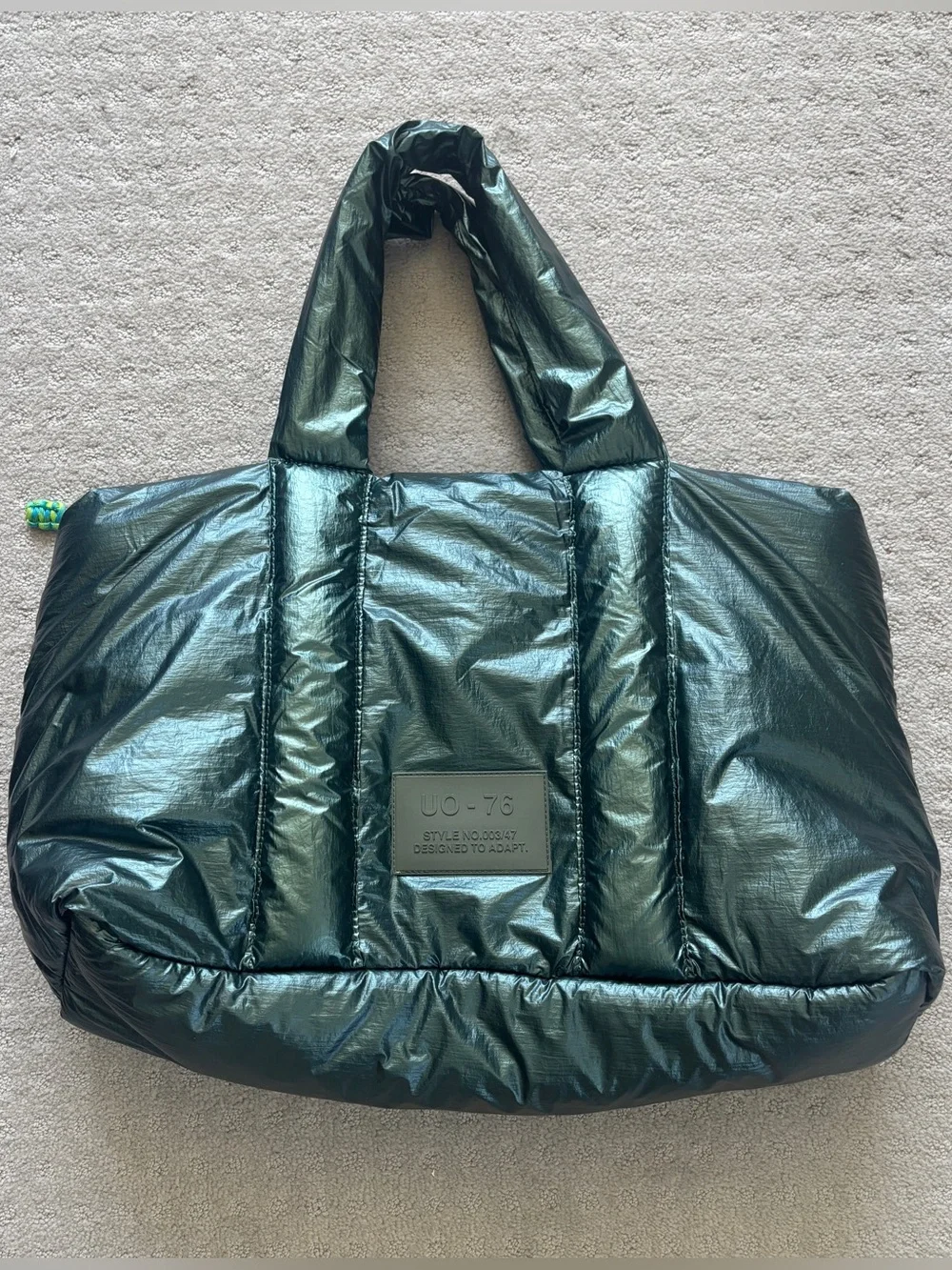 Urban Outfitters Metallic Green Puffer Tote